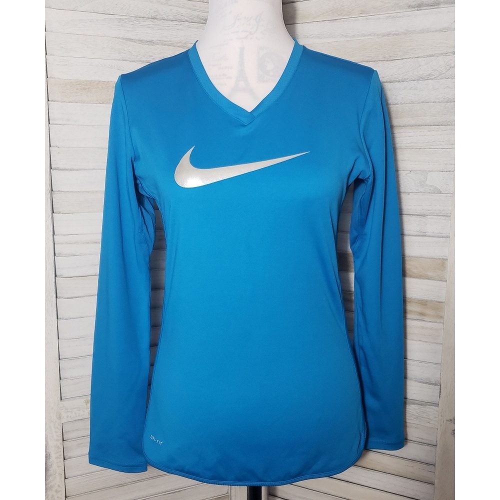 Nike Dri Fit Long Sleeve V Neck Top Shirt